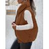 MEROKEETY Womens 2025 Puffer Vest Sleeveless Zip Up Quilted Coat Stand Collar Gilet Jacket With Pockets(Brown)