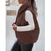 MEROKEETY Womens 2025 Puffer Vest Sleeveless Zip Up Quilted Coat Stand Collar Gilet Jacket With Pockets(Coffee)