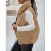 MEROKEETY Womens 2025 Puffer Vest Sleeveless Zip Up Quilted Coat Stand Collar Gilet Jacket With Pockets(Khaki)