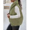 MEROKEETY Womens 2025 Puffer Vest Sleeveless Zip Up Quilted Coat Stand Collar Gilet Jacket With Pockets(Peagreen)
