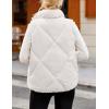 MEROKEETY Womens 2025 Puffer Vest Sleeveless Zip Up Quilted Coat Stand Collar Gilet Jacket With Pockets(White)