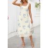 MEROKEETY Women’s 2025 Summer Floral Midi Dress Casual Flowy Mesh Boho Vacation Beach Sundress(Apricot)