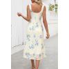 MEROKEETY Women’s 2025 Summer Floral Midi Dress Casual Flowy Mesh Boho Vacation Beach Sundress(Apricot)