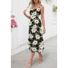 MEROKEETY Women’s 2025 Summer Floral Midi Dress Casual Flowy Mesh Boho Vacation Beach Sundress(Black)