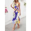 MEROKEETY Women’s 2025 Summer Floral Midi Dress Casual Flowy Mesh Boho Vacation Beach Sundress(Ginger)