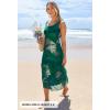 MEROKEETY Women’s 2025 Summer Floral Midi Dress Casual Flowy Mesh Boho Vacation Beach Sundress(Green)