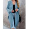 MEROKEETY Women’s 2026 Fall Waffle Knit Batwing Long Sleeve Cardigan Loose Open Front Sweater Coat(Blue)