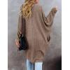 MEROKEETY Women’s 2026 Fall Waffle Knit Batwing Long Sleeve Cardigan Loose Open Front Sweater Coat(Brown)