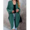 MEROKEETY Women’s 2026 Fall Waffle Knit Batwing Long Sleeve Cardigan Loose Open Front Sweater Coat(Dark Green)