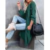 MEROKEETY Women’s 2026 Fall Waffle Knit Batwing Long Sleeve Cardigan Loose Open Front Sweater Coat(Dark Green)