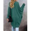 MEROKEETY Women’s 2026 Fall Waffle Knit Batwing Long Sleeve Cardigan Loose Open Front Sweater Coat(Dark Green)