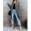 MEROKEETY Women’s 2026 Fall Waffle Knit Batwing Long Sleeve Cardigan Loose Open Front Sweater Coat(Dusty Green)