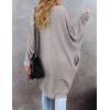 MEROKEETY Women’s 2026 Fall Waffle Knit Batwing Long Sleeve Cardigan Loose Open Front Sweater Coat(Grey)