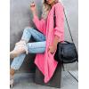MEROKEETY Women’s 2026 Fall Waffle Knit Batwing Long Sleeve Cardigan Loose Open Front Sweater Coat(Hot Pink)