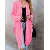 MEROKEETY Women’s 2026 Fall Waffle Knit Batwing Long Sleeve Cardigan Loose Open Front Sweater Coat(Hot Pink)