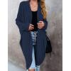 MEROKEETY Women’s 2026 Fall Waffle Knit Batwing Long Sleeve Cardigan Loose Open Front Sweater Coat(Navy)