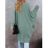 MEROKEETY Women’s 2026 Fall Waffle Knit Batwing Long Sleeve Cardigan Loose Open Front Sweater Coat(Sage)