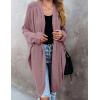 MEROKEETY Women’s 2026 Fall Waffle Knit Batwing Long Sleeve Cardigan Loose Open Front Sweater Coat(Taro)