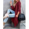 MEROKEETY Women’s 2026 Fall Waffle Knit Batwing Long Sleeve Cardigan Loose Open Front Sweater Coat(Wine)