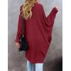 MEROKEETY Women’s 2026 Fall Waffle Knit Batwing Long Sleeve Cardigan Loose Open Front Sweater Coat(Wine)