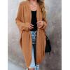 MEROKEETY Women’s 2026 Fall Waffle Knit Batwing Long Sleeve Cardigan Loose Open Front Sweater Coat(Yellow Brown)