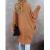 MEROKEETY Women’s 2026 Fall Waffle Knit Batwing Long Sleeve Cardigan Loose Open Front Sweater Coat(Yellow Brown)