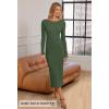 MEROKEETY Women’s 2026 Long Sleeve Bodycon Sweater Dress Fall Winter Crew Neck Ribbed Knit Maxi Dresses(Army Green)