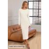 MEROKEETY Women’s 2026 Long Sleeve Bodycon Sweater Dress Fall Winter Crew Neck Ribbed Knit Maxi Dresses(Beige)