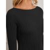 MEROKEETY Women’s 2026 Long Sleeve Bodycon Sweater Dress Fall Winter Crew Neck Ribbed Knit Maxi Dresses(Black)