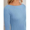 MEROKEETY Women’s 2026 Long Sleeve Bodycon Sweater Dress Fall Winter Crew Neck Ribbed Knit Maxi Dresses(Gray Blue)
