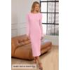 MEROKEETY Women’s 2026 Long Sleeve Bodycon Sweater Dress Fall Winter Crew Neck Ribbed Knit Maxi Dresses(Light Pink)