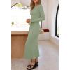 MEROKEETY Women’s 2026 Long Sleeve Bodycon Sweater Dress Fall Winter Crew Neck Ribbed Knit Maxi Dresses(Lightgreen)