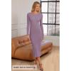 MEROKEETY Women’s 2026 Long Sleeve Bodycon Sweater Dress Fall Winter Crew Neck Ribbed Knit Maxi Dresses(Lightpurple)