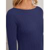 MEROKEETY Women’s 2026 Long Sleeve Bodycon Sweater Dress Fall Winter Crew Neck Ribbed Knit Maxi Dresses(Navy)
