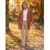 MEROKEETY Women’s 2026 Spring Long Sleeve Cardigan Sweater Lightweight Snap Button Down Open Front Casual Outfit(Brown)
