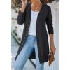 MEROKEETY Women’s 2026 Spring Long Sleeve Cardigan Sweater Lightweight Snap Button Down Open Front Casual Outfit(Charcoal)