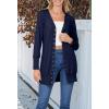 MEROKEETY Women’s 2026 Spring Long Sleeve Cardigan Sweater Lightweight Snap Button Down Open Front Casual Outfit(Navy)