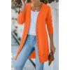 MEROKEETY Women’s 2026 Spring Long Sleeve Cardigan Sweater Lightweight Snap Button Down Open Front Casual Outfit(Orange)