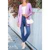 MEROKEETY Women’s 2026 Spring Long Sleeve Cardigan Sweater Lightweight Snap Button Down Open Front Casual Outfit(Purple)