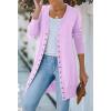 MEROKEETY Women’s 2026 Spring Long Sleeve Cardigan Sweater Lightweight Snap Button Down Open Front Casual Outfit(Purple)