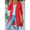 MEROKEETY Women’s 2026 Spring Long Sleeve Cardigan Sweater Lightweight Snap Button Down Open Front Casual Outfit(Red)