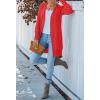 MEROKEETY Women’s 2026 Spring Long Sleeve Cardigan Sweater Lightweight Snap Button Down Open Front Casual Outfit(Red)