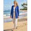 MEROKEETY Women’s 2026 Spring Long Sleeve Cardigan Sweater Lightweight Snap Button Down Open Front Casual Outfit(Royal Blue)