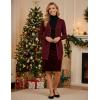 MEROKEETY Women’s 2026 Spring Long Sleeve Cardigan Sweater Lightweight Snap Button Down Open Front Casual Outfit(Wine)