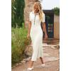 MEROKEETY Women’s 2026 Spring Ribbed Maxi Dress Summer V Neck Button Short Sleeve Slim Fit Bodycon Knit Sweater Dresses(Beige)