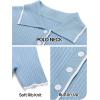 MEROKEETY Women’s 2026 Spring Ribbed Maxi Dress Summer V Neck Button Short Sleeve Slim Fit Bodycon Knit Sweater Dresses(Blue)