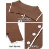 MEROKEETY Women’s 2026 Spring Ribbed Maxi Dress Summer V Neck Button Short Sleeve Slim Fit Bodycon Knit Sweater Dresses(Chocolate)