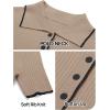 MEROKEETY Women’s 2026 Spring Ribbed Maxi Dress Summer V Neck Button Short Sleeve Slim Fit Bodycon Knit Sweater Dresses(Khaki)