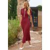 MEROKEETY Women’s 2026 Spring Ribbed Maxi Dress Summer V Neck Button Short Sleeve Slim Fit Bodycon Knit Sweater Dresses(Wine)
