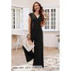 MEROKEETY Women’s 2026 Summer Cap Sleeve Jumpsuits Dressy Casual Deep V Neck Button Onesie Wide Leg Pants Rompers(Black)
